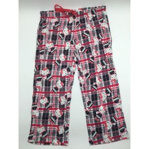 Sanrio Hello Kitty Plaid Pajama Pants Size Medium Cropped 100% Cotton